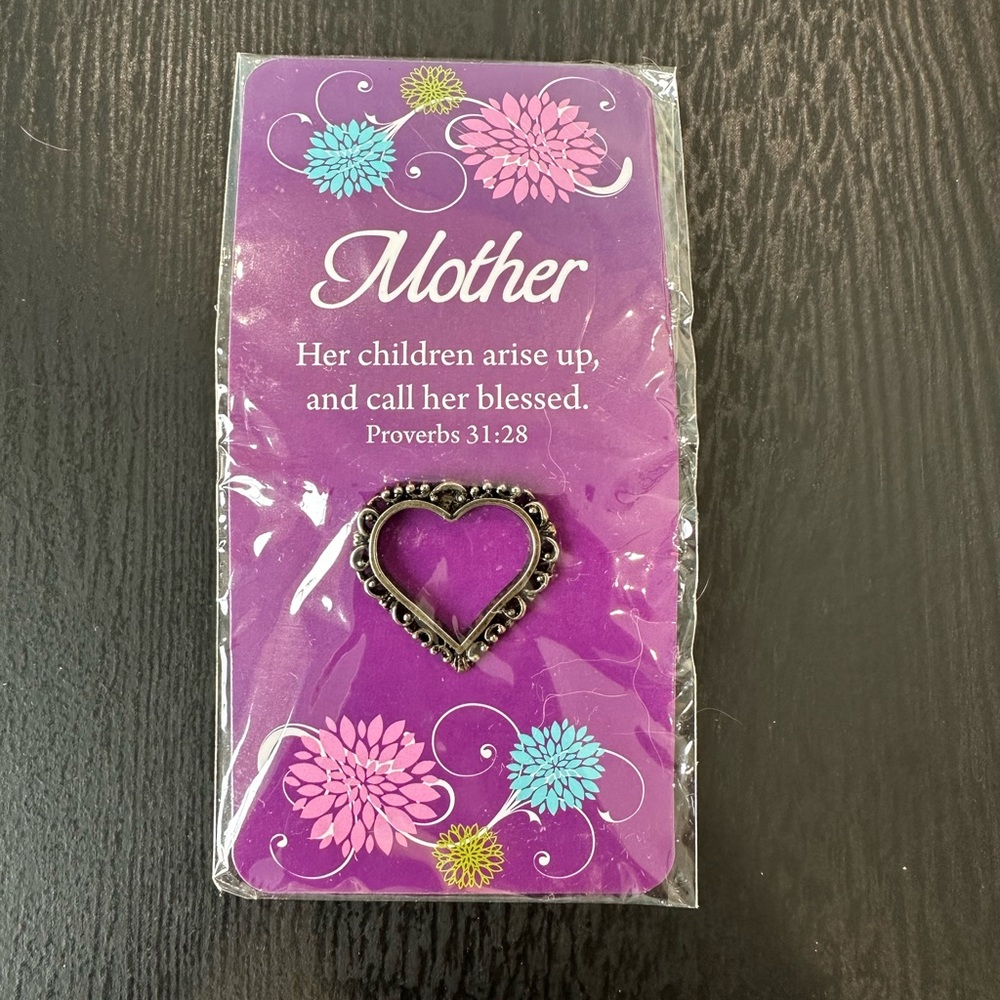 Heart shaped pin for Moms